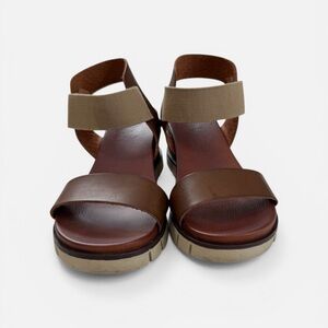 MIA Brown Platform Wedge Sandals Size 7.5 Chunky Comfort Casual